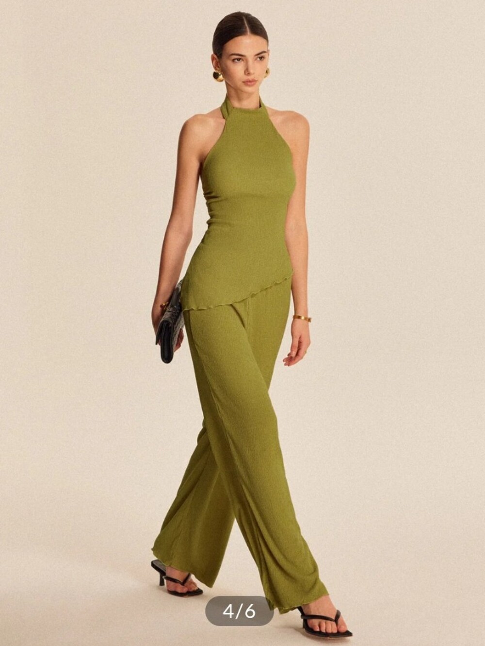 Set-Halter Neck Backless Top And Pant